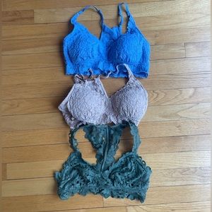 3 medium aerie bralettes